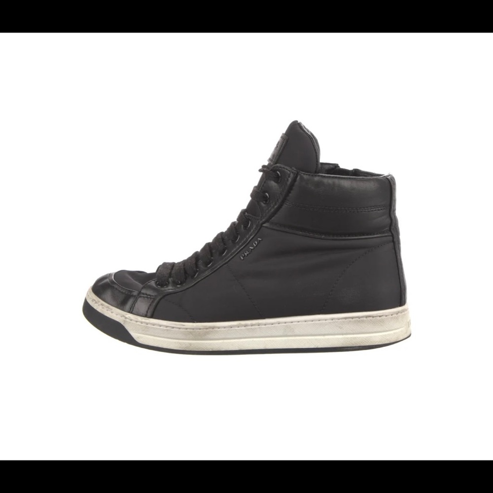 Prada Black High-Top Leather Sneakers